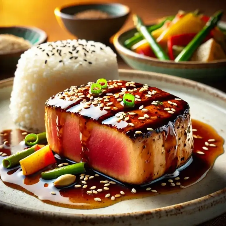 Tuna Steak with Teriyaki Glaze
